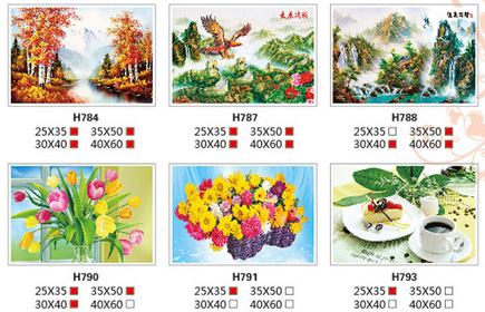 3D光柵印刷品/3D立體畫/大展鴻圖/流水生財/荷花圖/富貴吉祥 H784-858